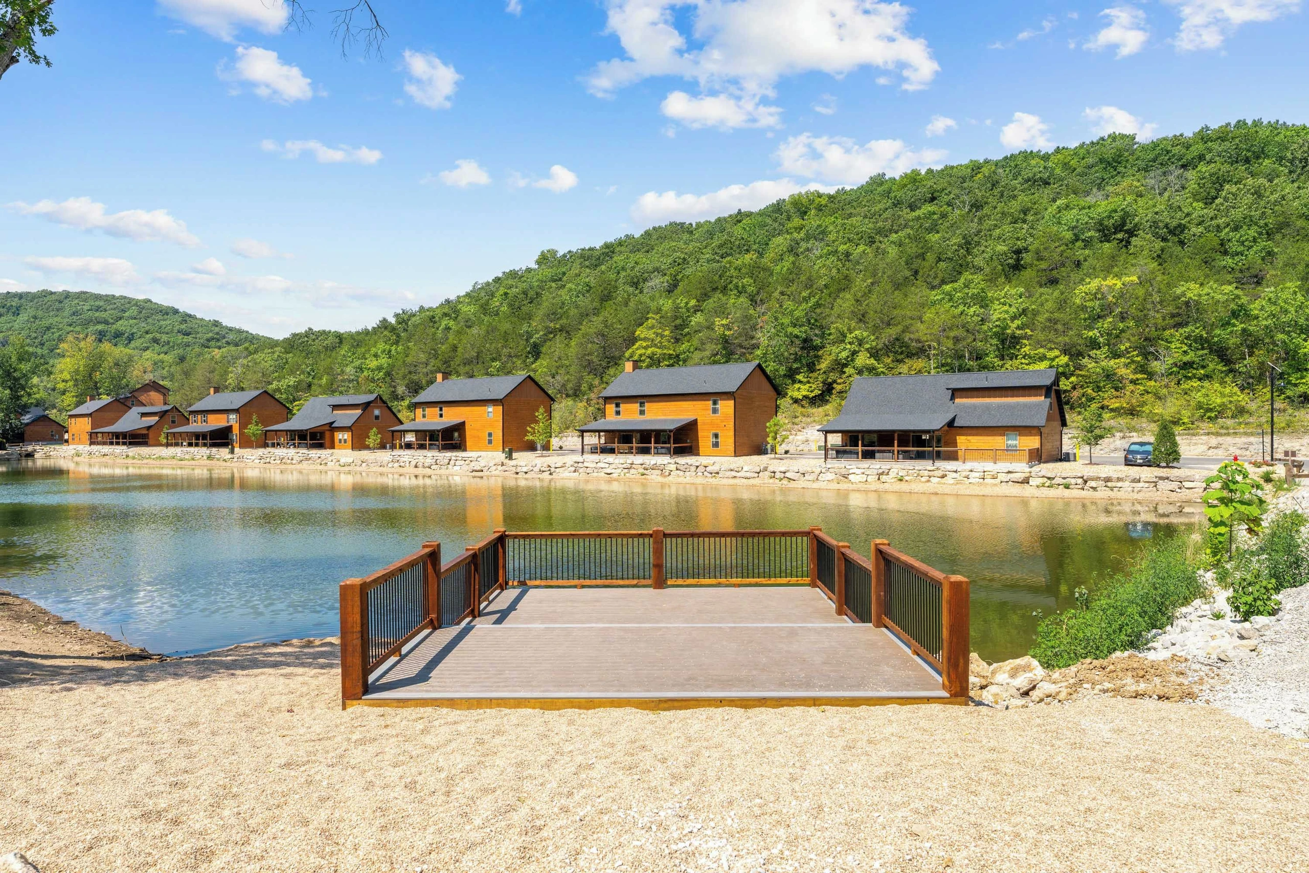 Fishing landing steps away from your cabin.