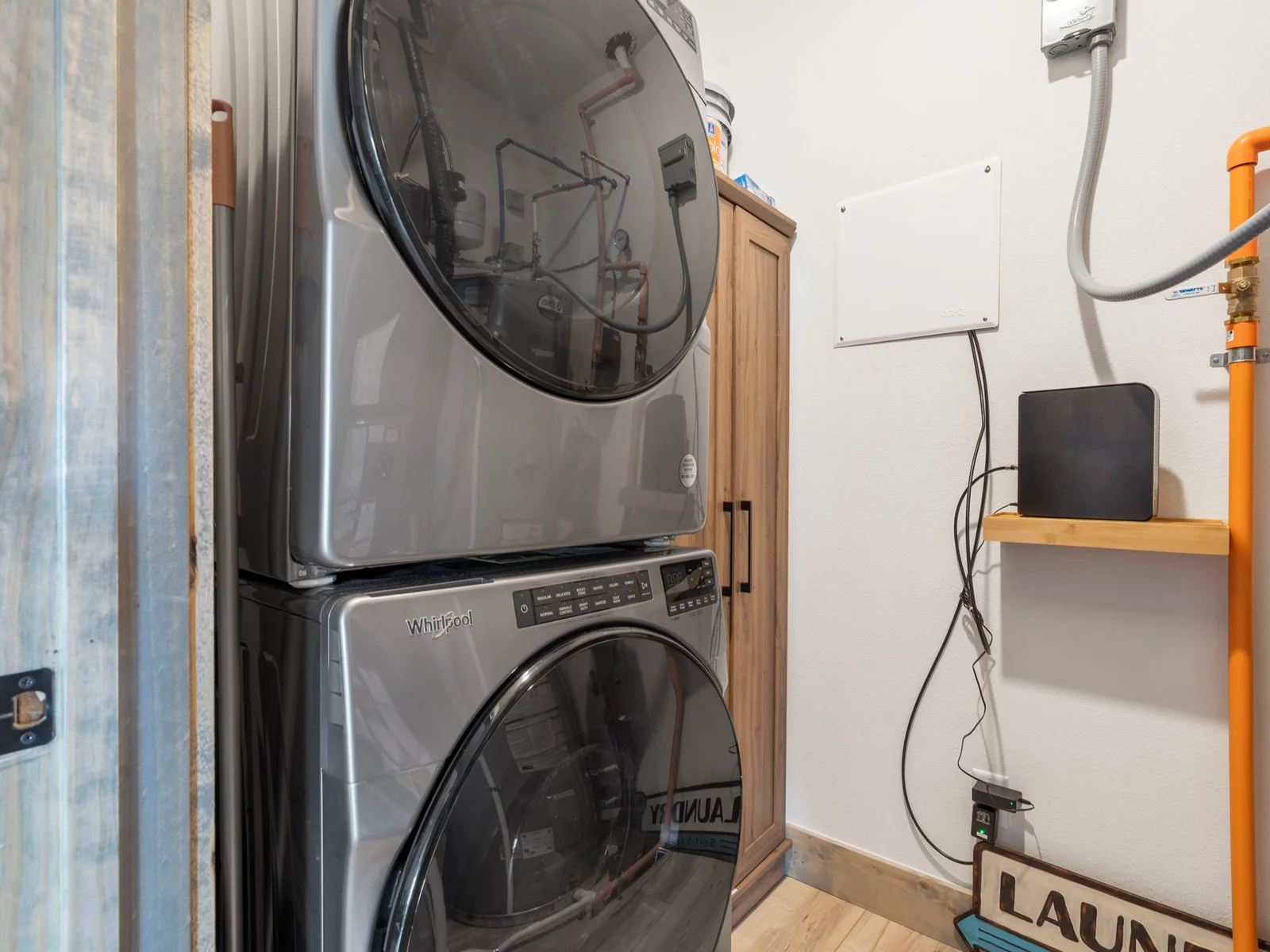Stacked washer and dryer