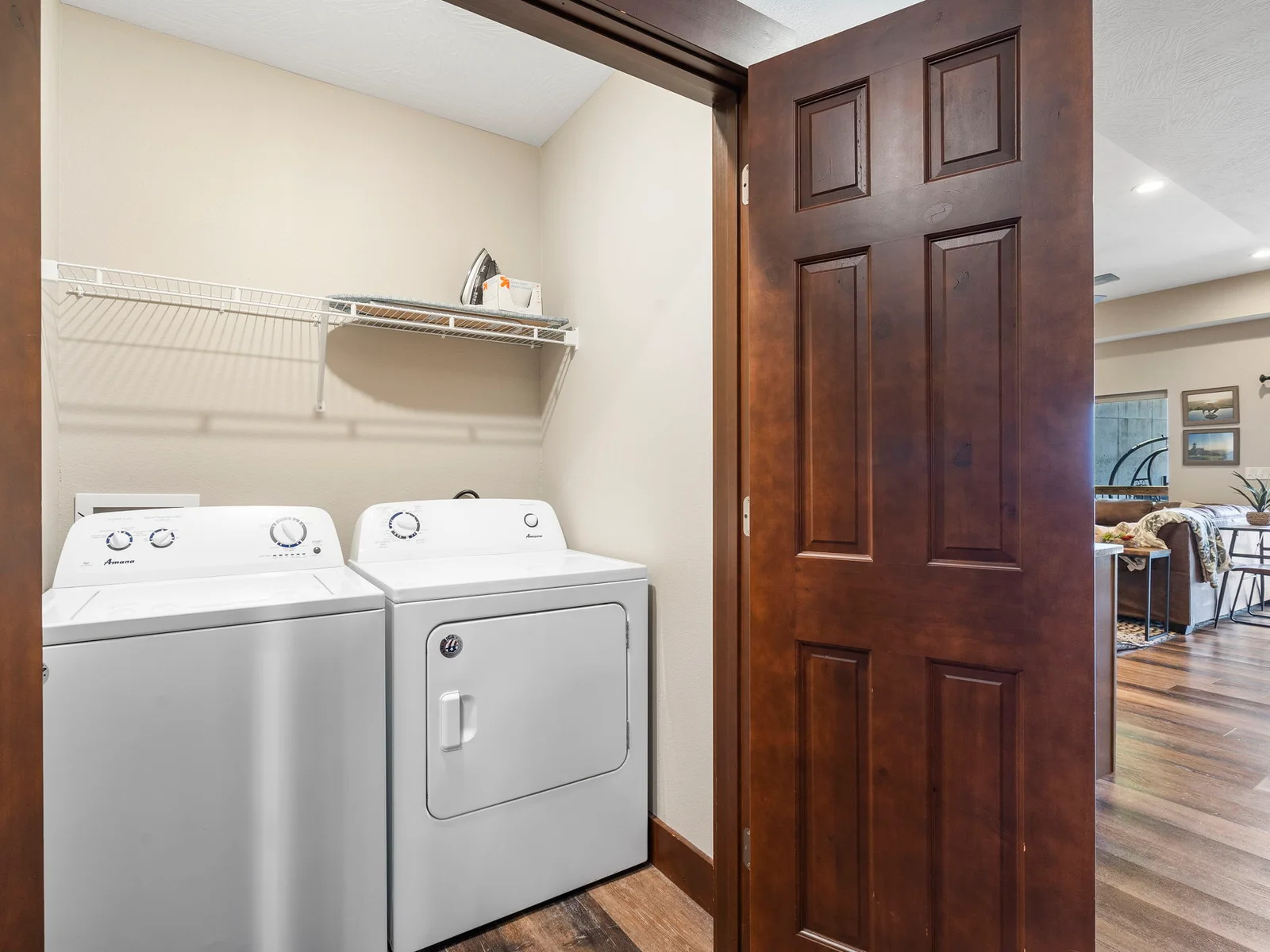 Two sets of washers and dryers in this unit. One upstairs and one downstairs