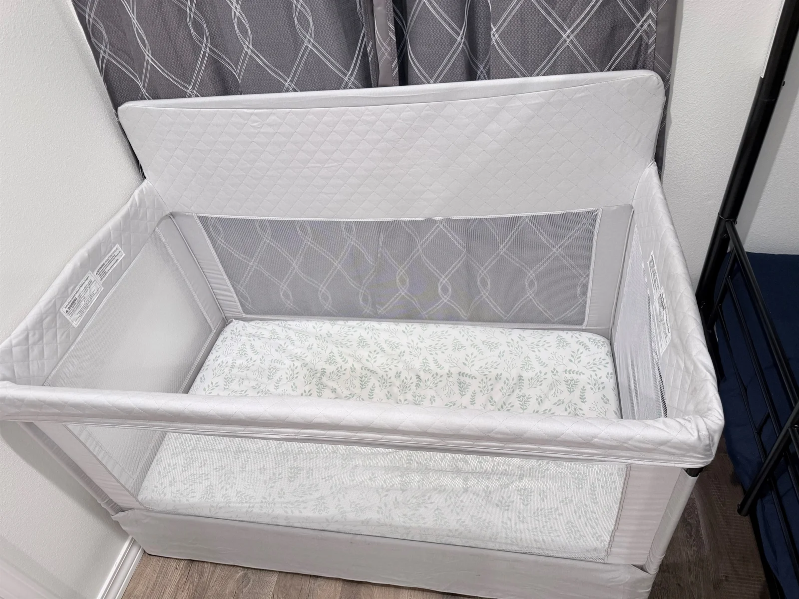Baby crib and packable on site. High chair is on site as well