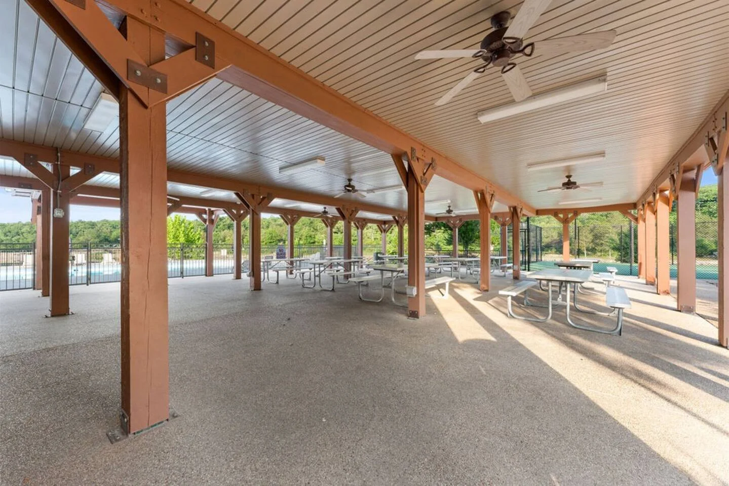 Pavillion at the main pool. Great for picnics and family gatherings - walking distance from the cabin!