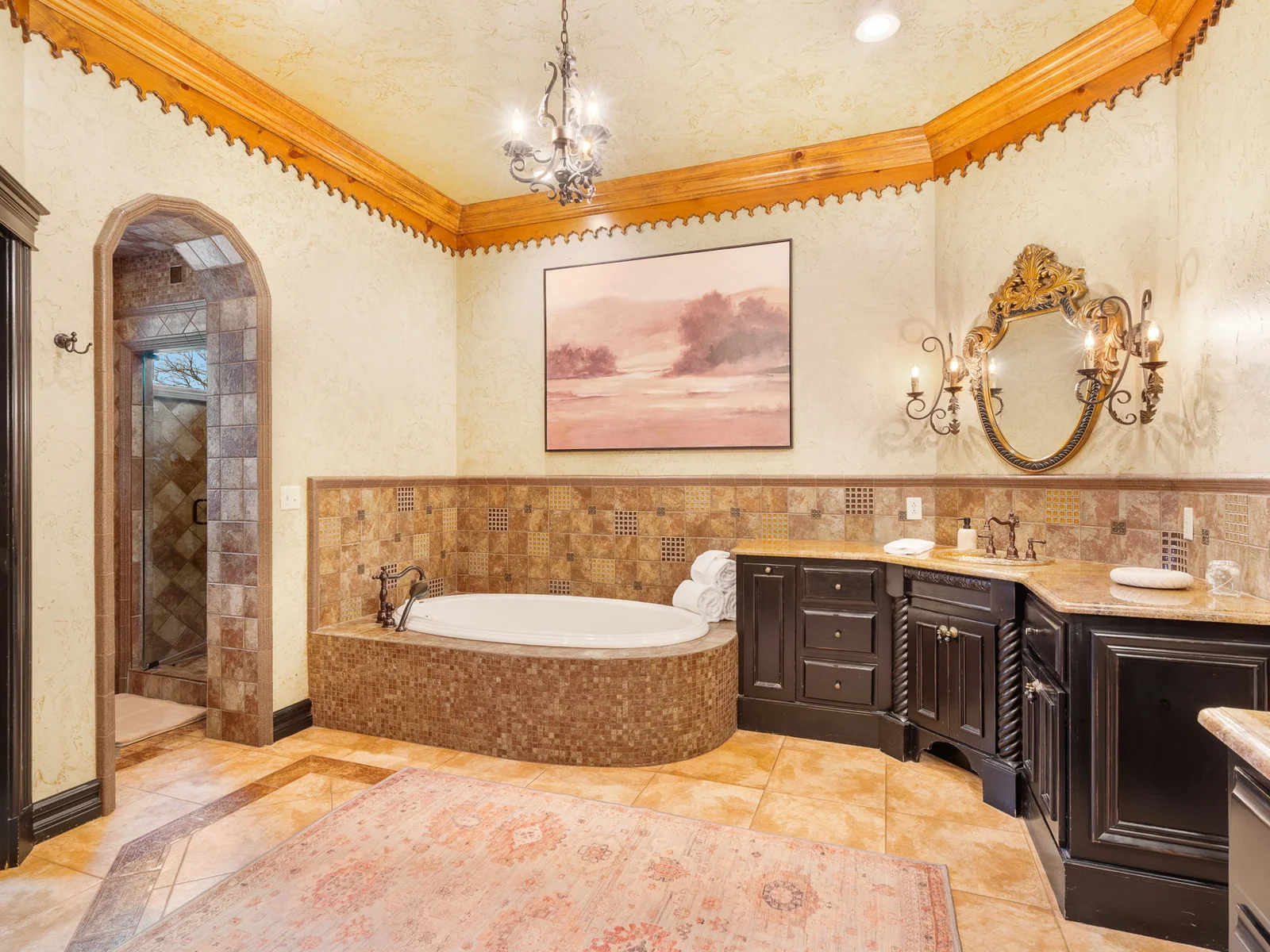 Jetted tub and a shower!