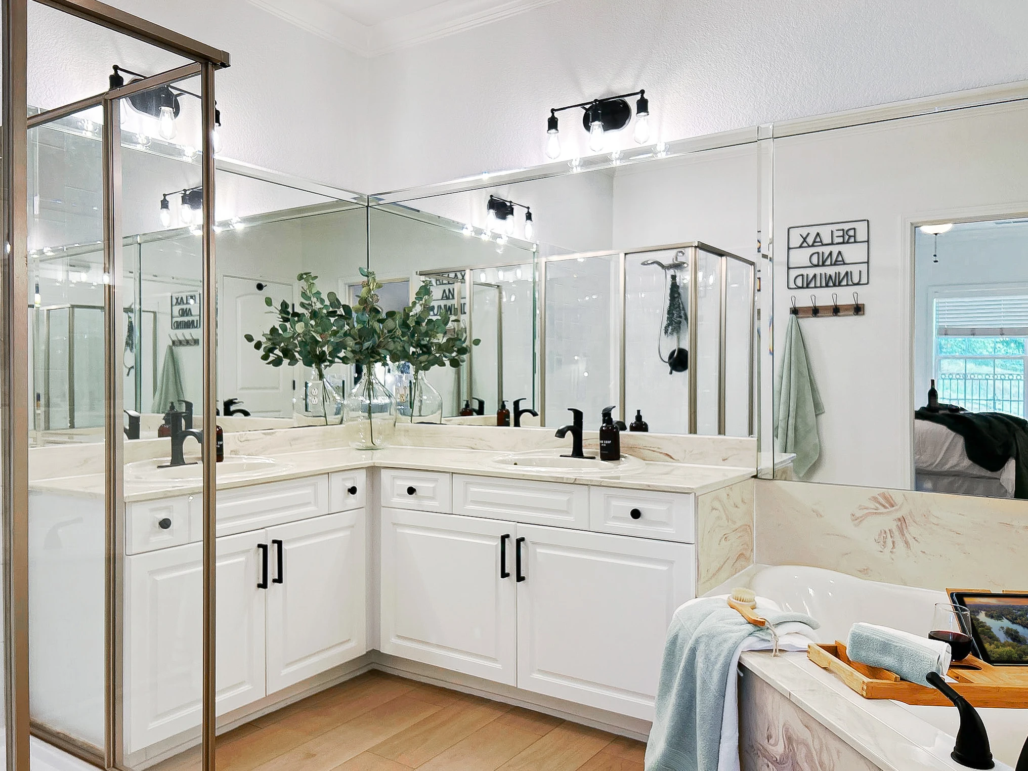 The master has a lavish en-suite bathroom.