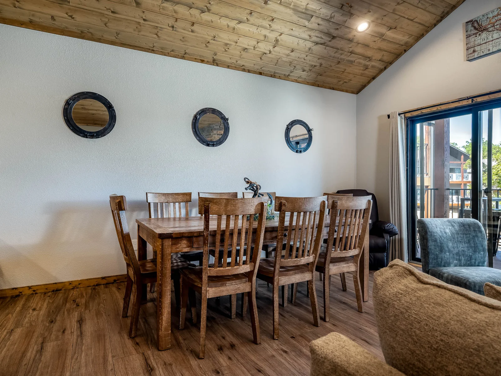 Dining table plus kitchen island seating