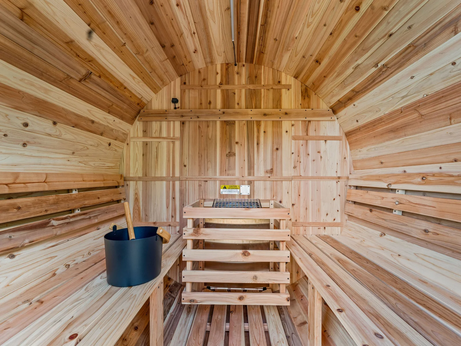 Step into the barrel sauna and let the steam melt your worries away. 🧖‍♀️🌿