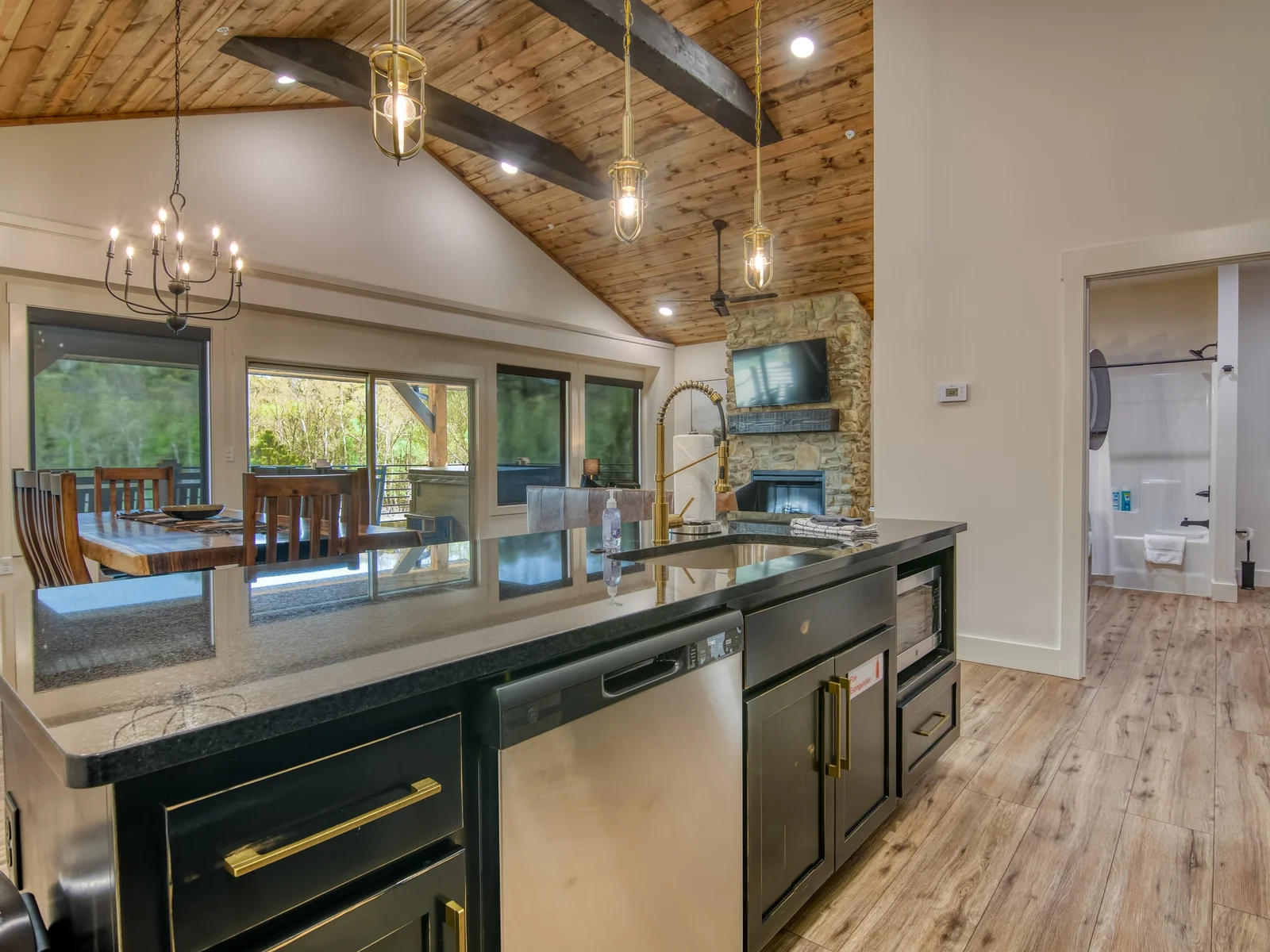Open kitchen and dining with a view!