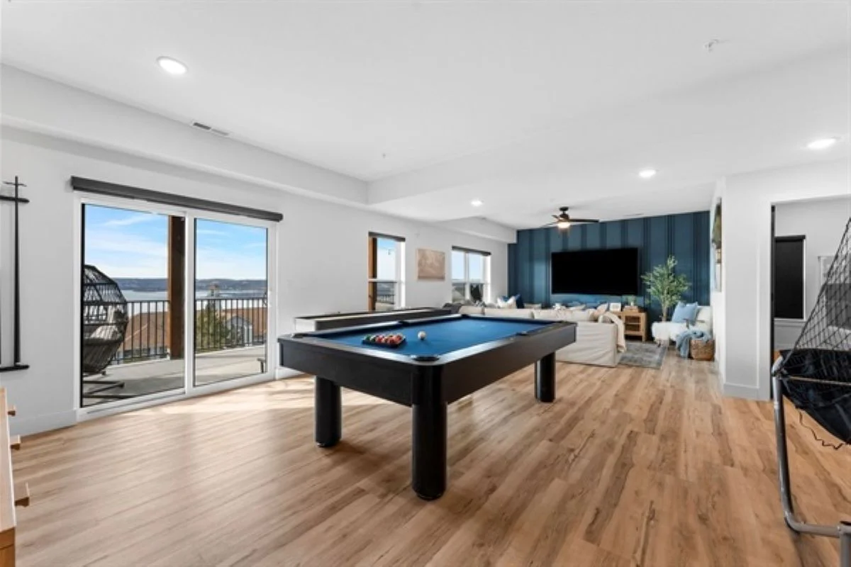 Pool table in lower level family room