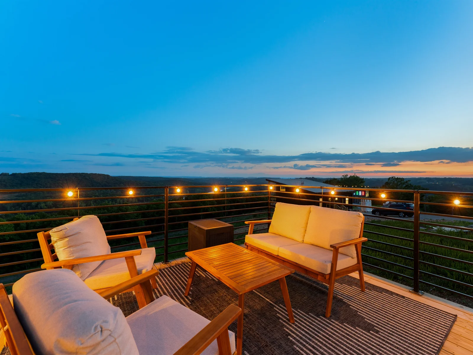 Adirondack seating for sunset conversations