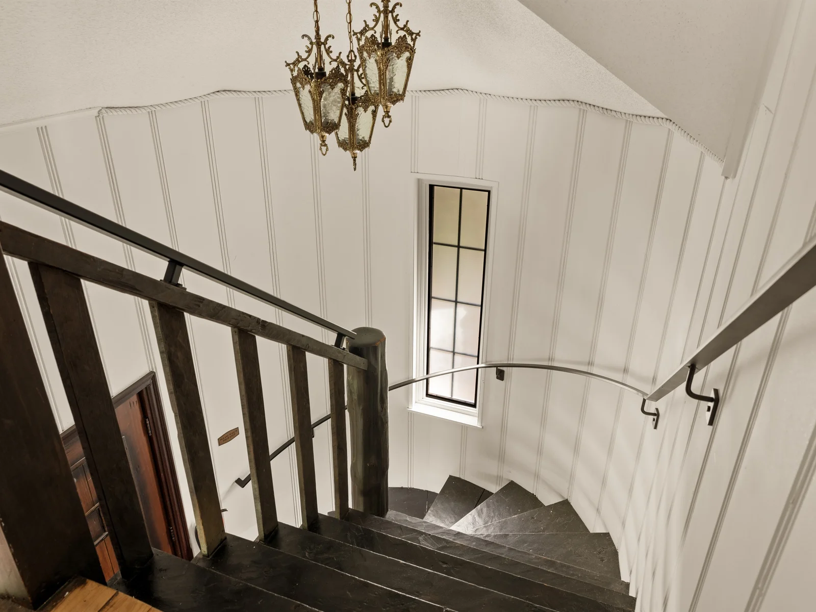 Unique spiral staircase connecting levels
