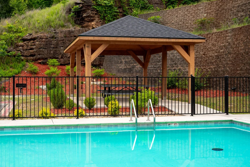 Fire up the grill at the new outdoor pavilion beside the new pool. Have your own family reunion after a day of swimming. Covered space, a real grill, and room for everyone to pull up a chair and share a meal together.