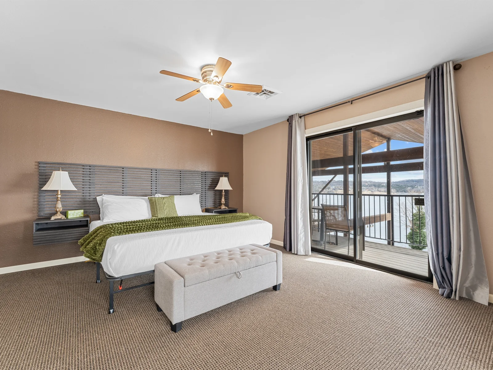Fall asleep surrounded by calm views and gentle light, then wake ready for another day at Table Rock Lake.