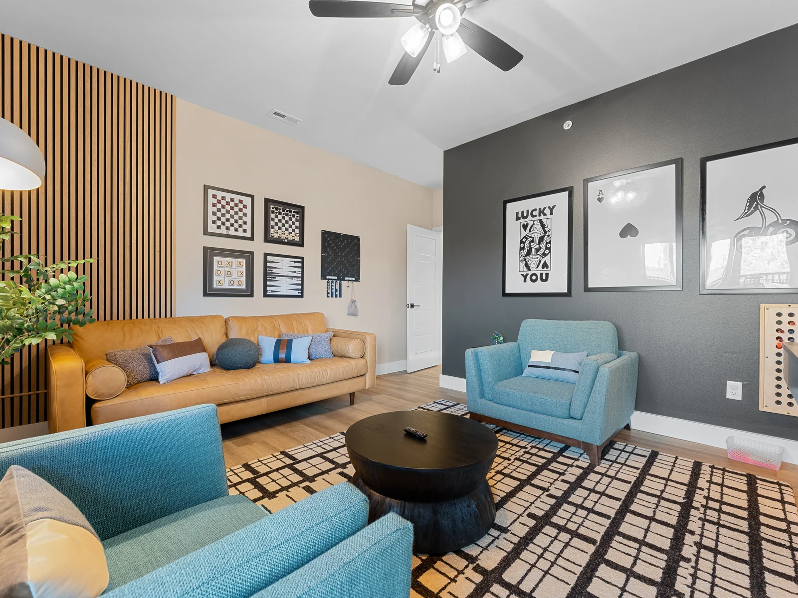 Game Room: Bright spaces with chic decor, air hockey, and comfy seating for endless fun!