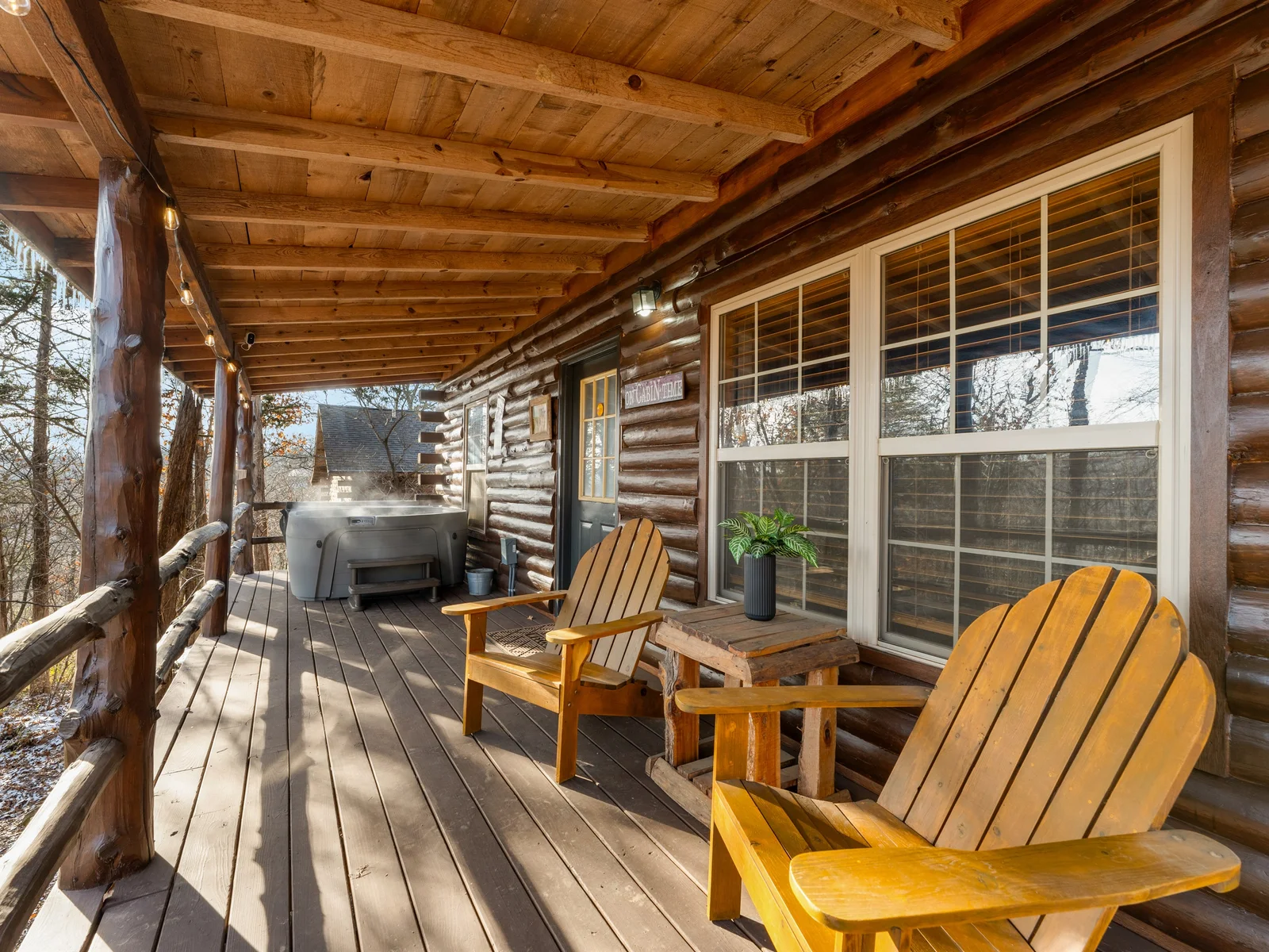 Cozy mornings in the hot tub with coffee in hand—pure luxury