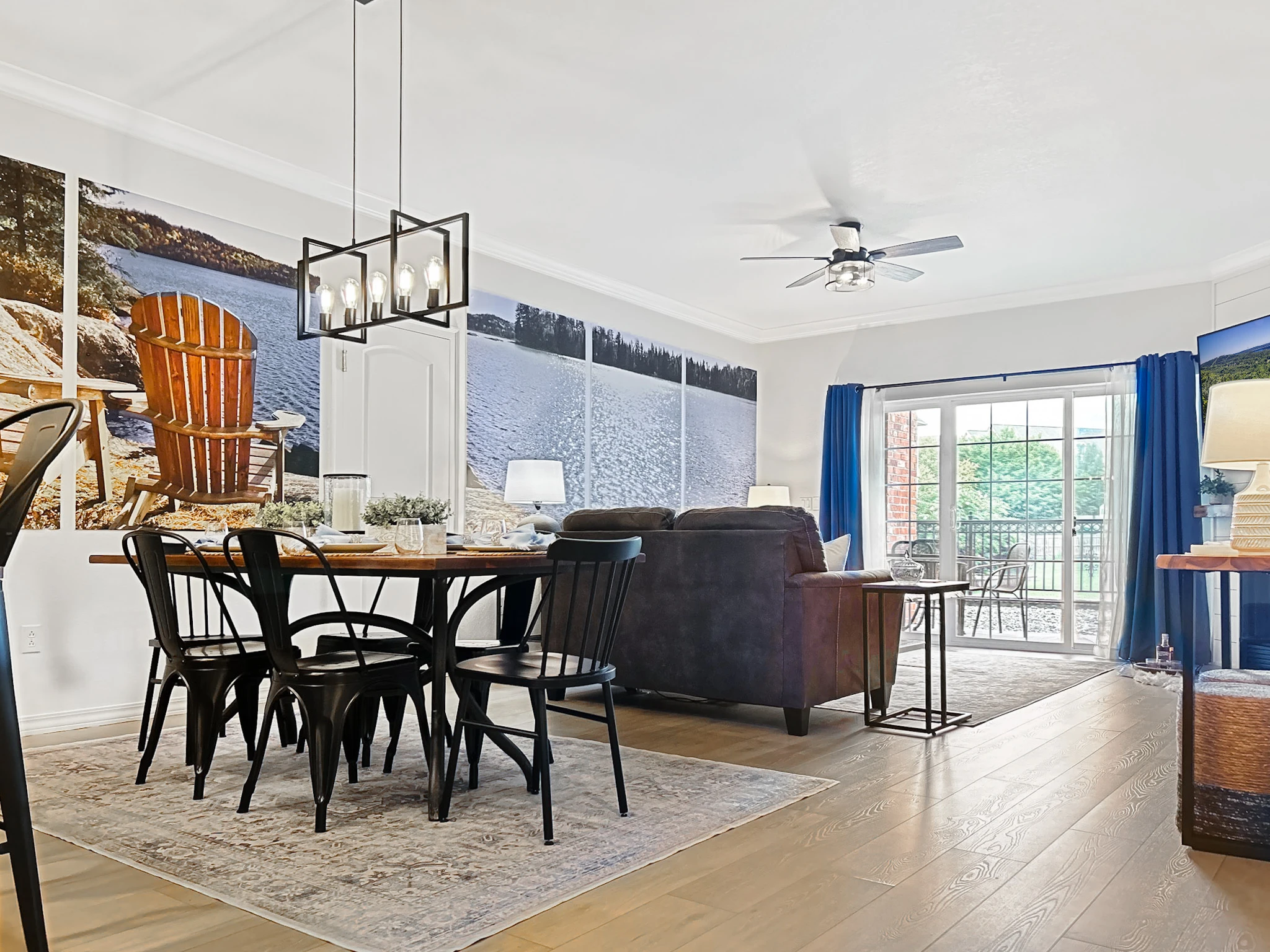 The kitchen opens up to the dining area and living room.