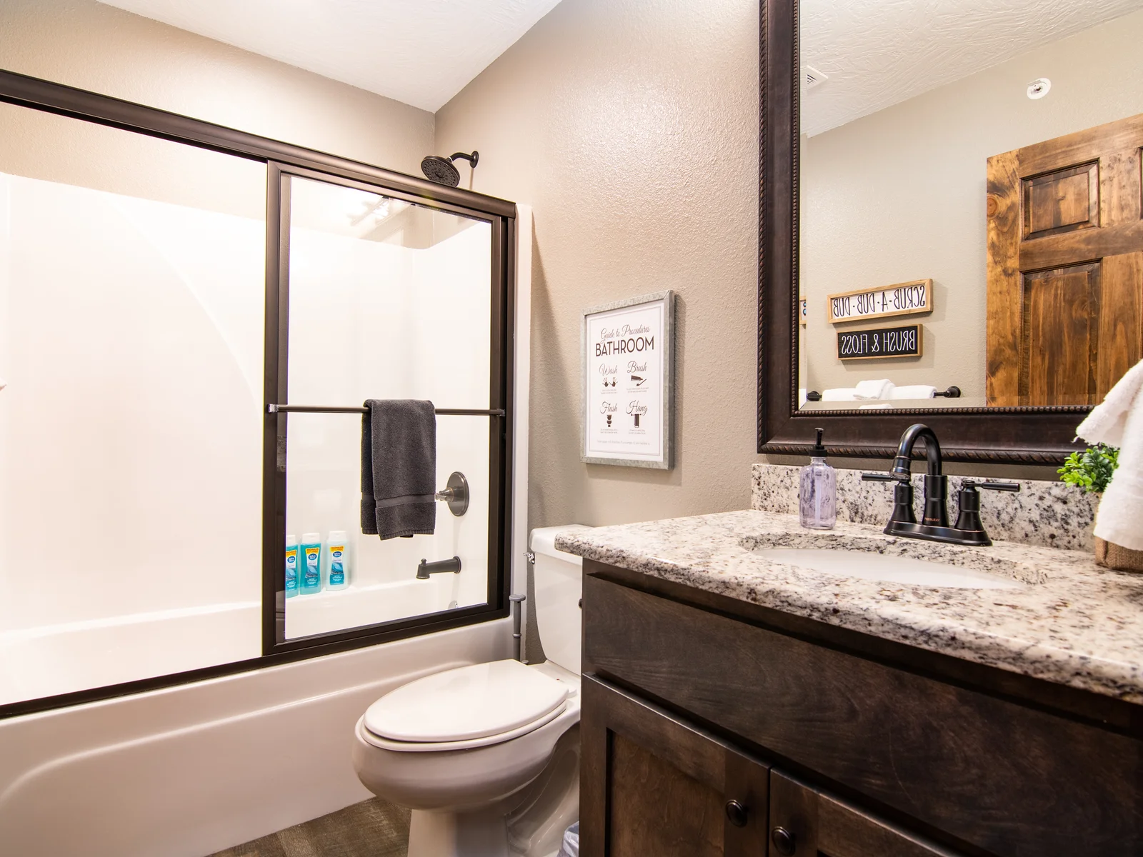 Bath with shower/tub combo