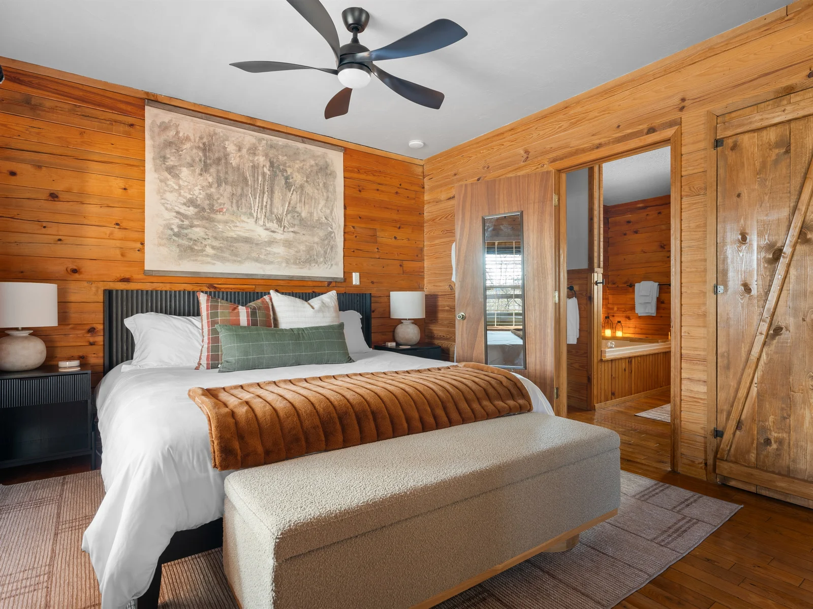 Experience romance and comfort intertwined in our king-size plush bed