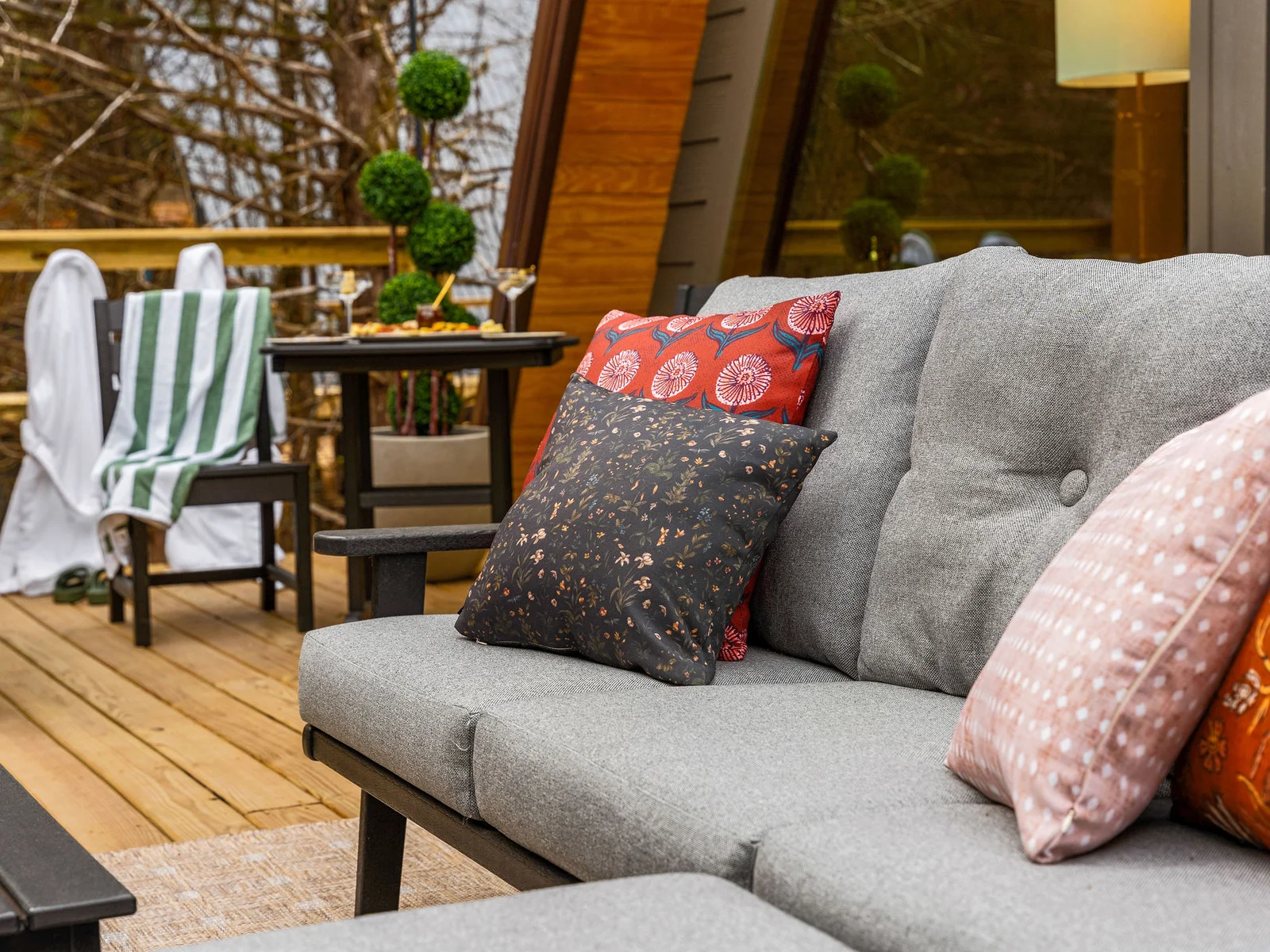 Plush cushions and pillows