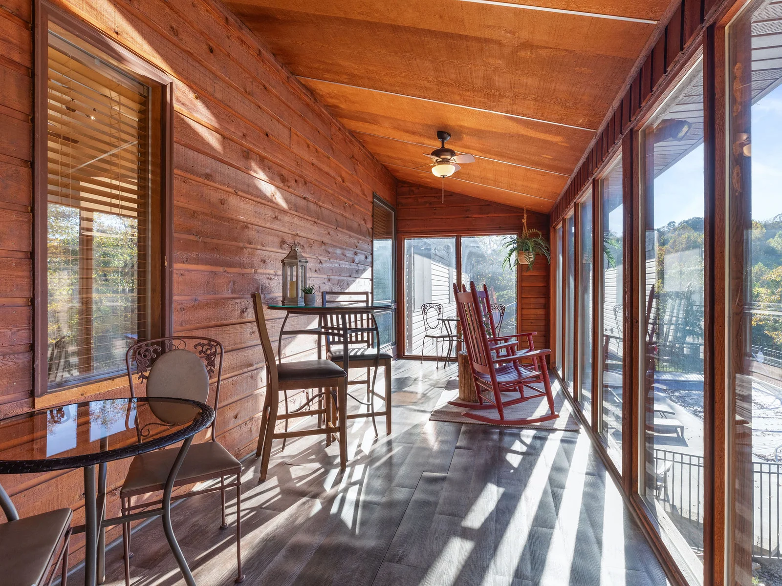 Enclosed deck off the main level!
