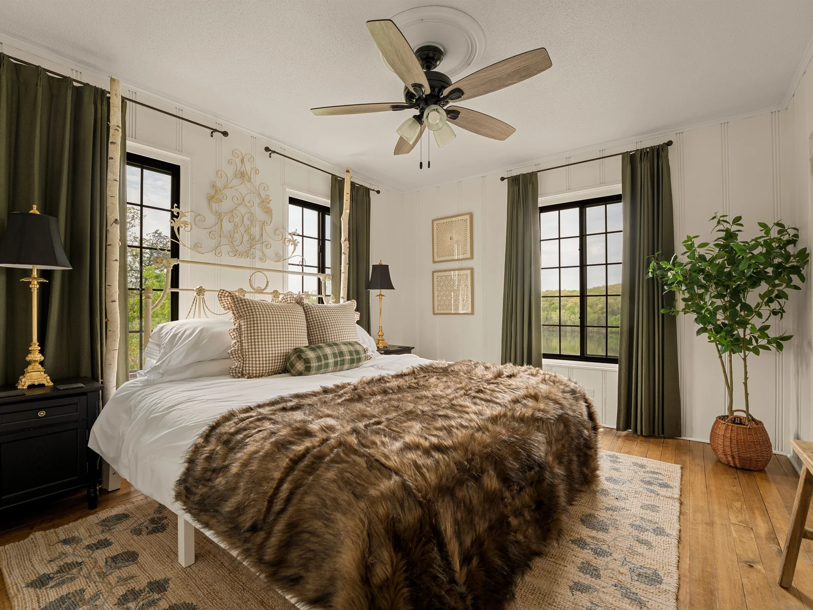 Wake up wrapped in comfort with peaceful views outside your window.