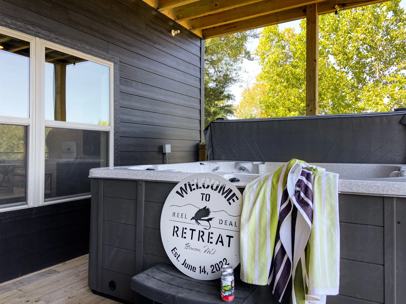 Soak your cares away in the hot tub