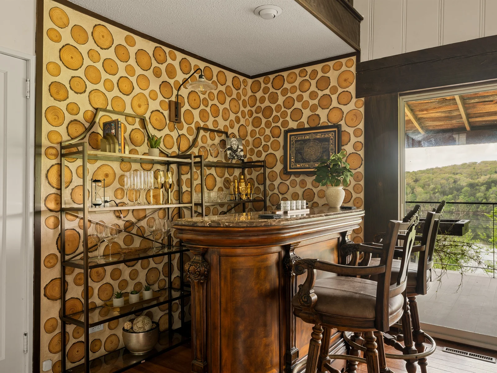 Mix a drink at your private bar—perfect for evenings in.
