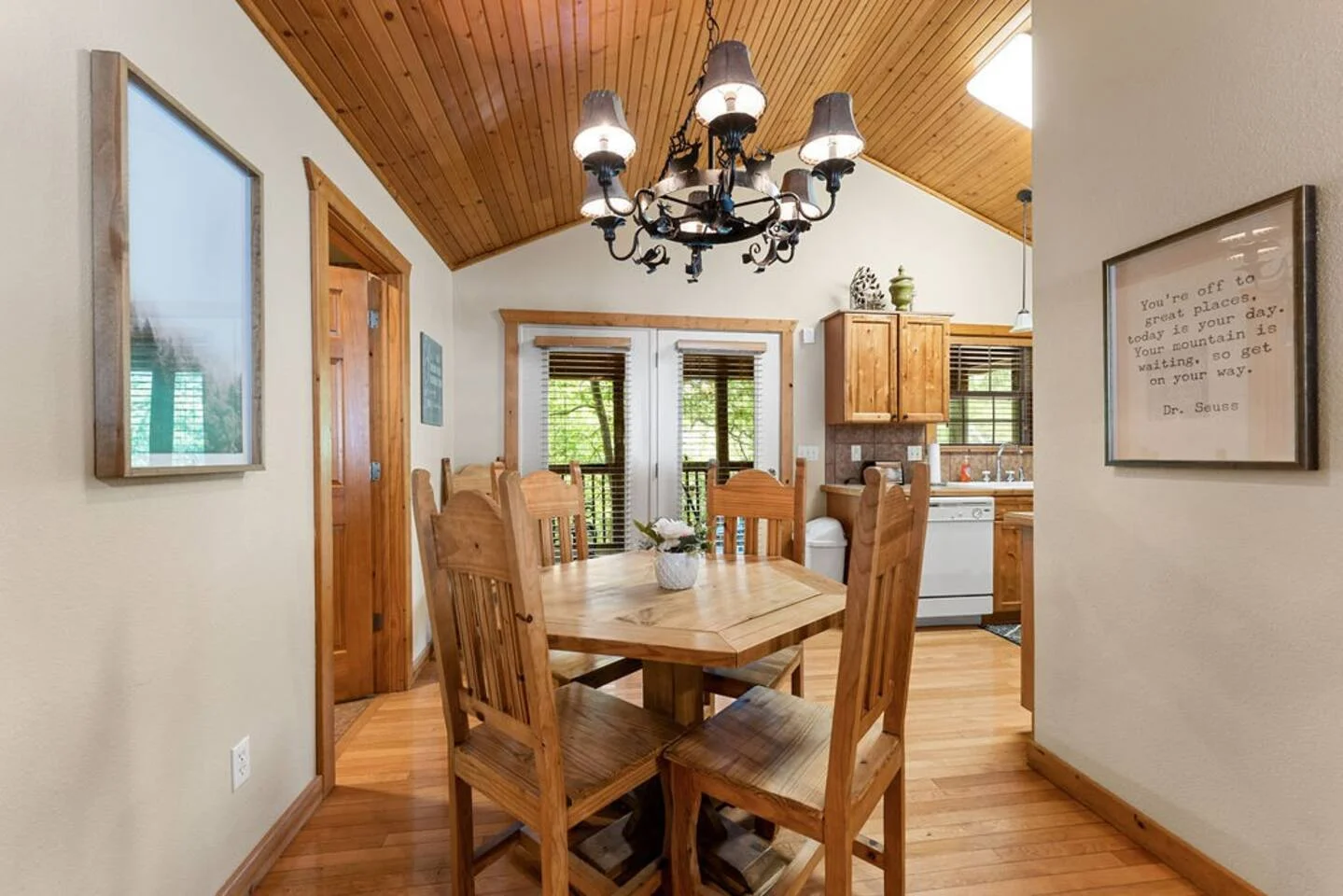 Dining table right off the kitchen and living room