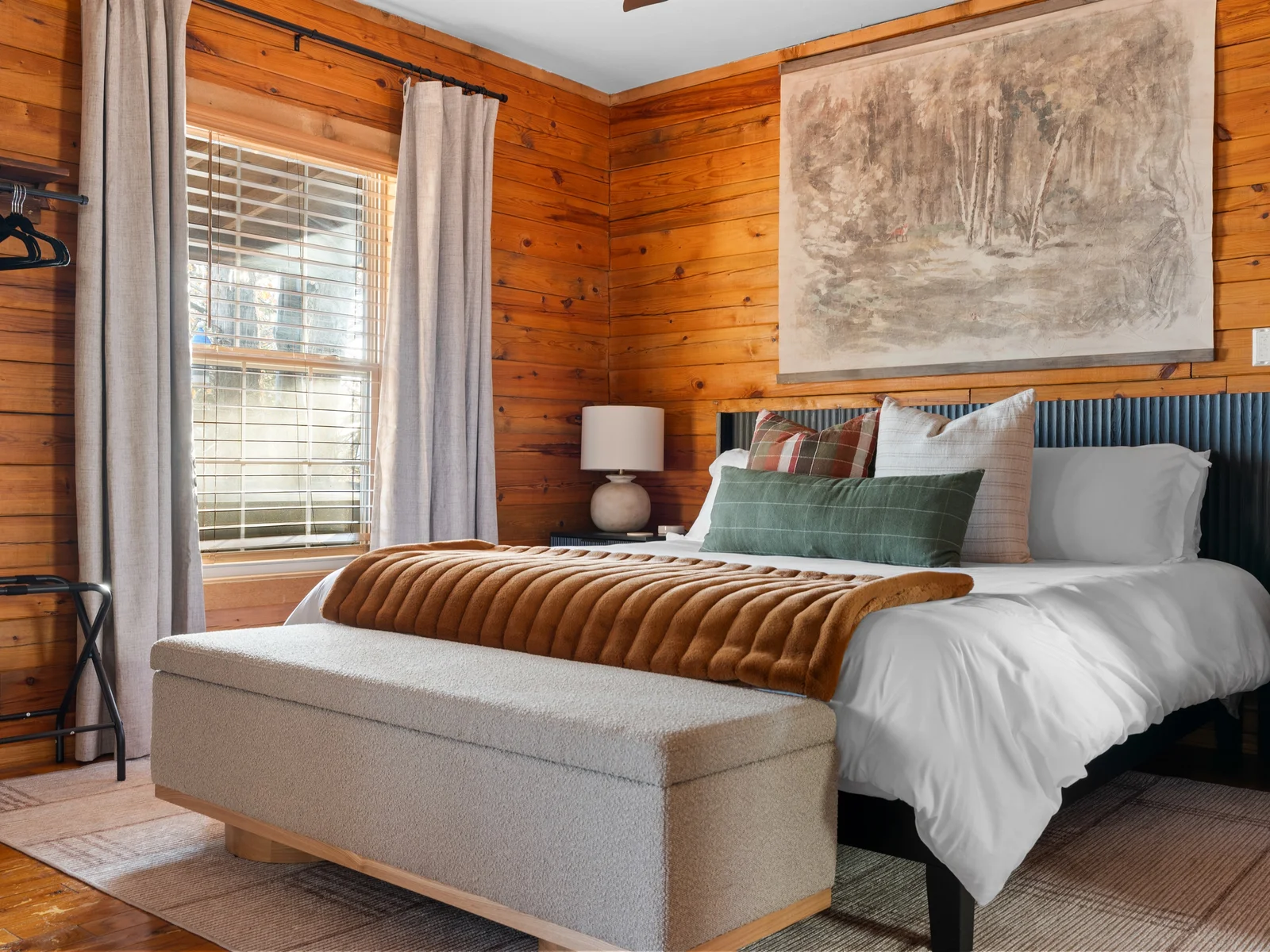 Indulge in romance—plush king bed wrapped in luxury and comfort