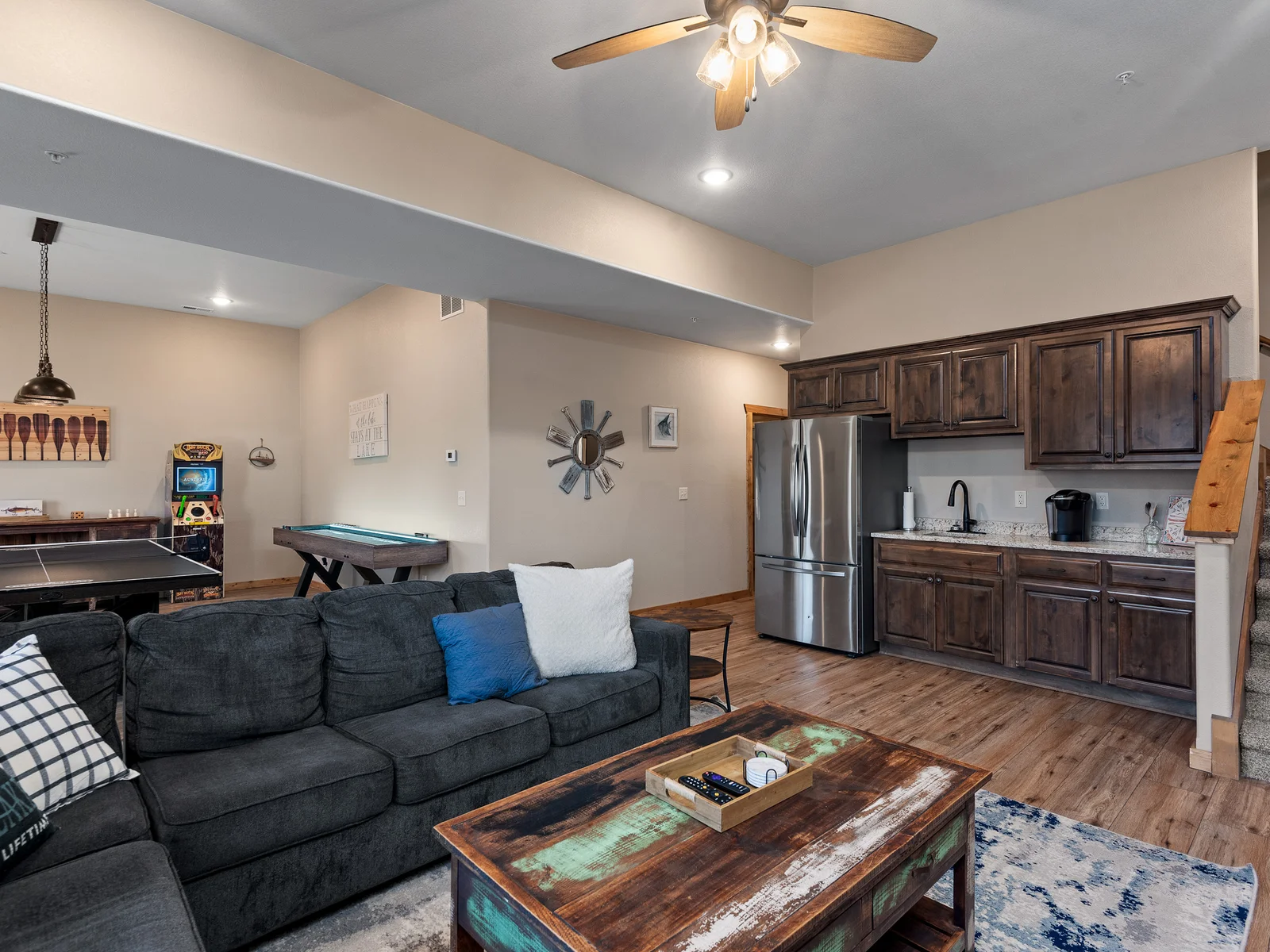 Lower level kitchenette with extra fridge!