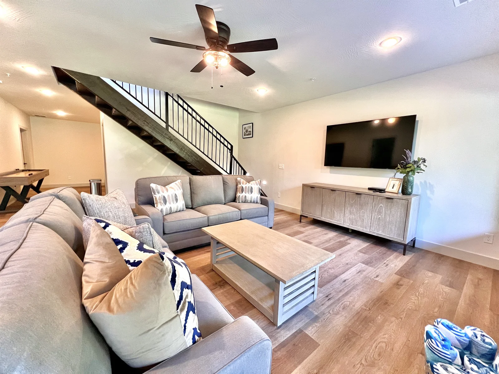 Lower second living room with large TV and DVD player!
