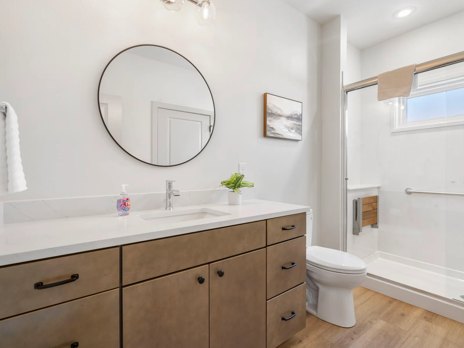 Handicap accessible bathroom on main level