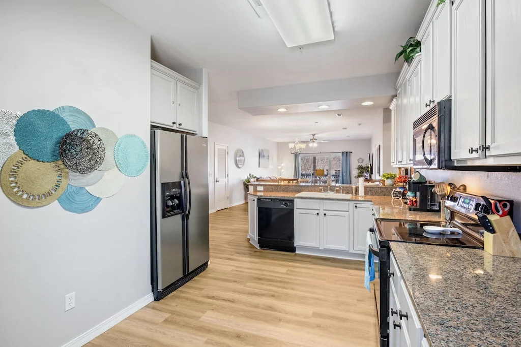 Great view of the dining and family room from the kitchen
