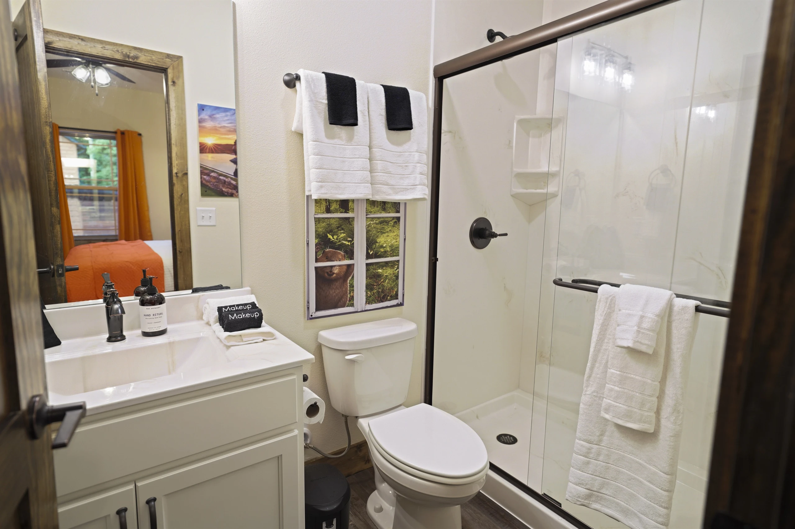 Walk in shower and all the amenities you need