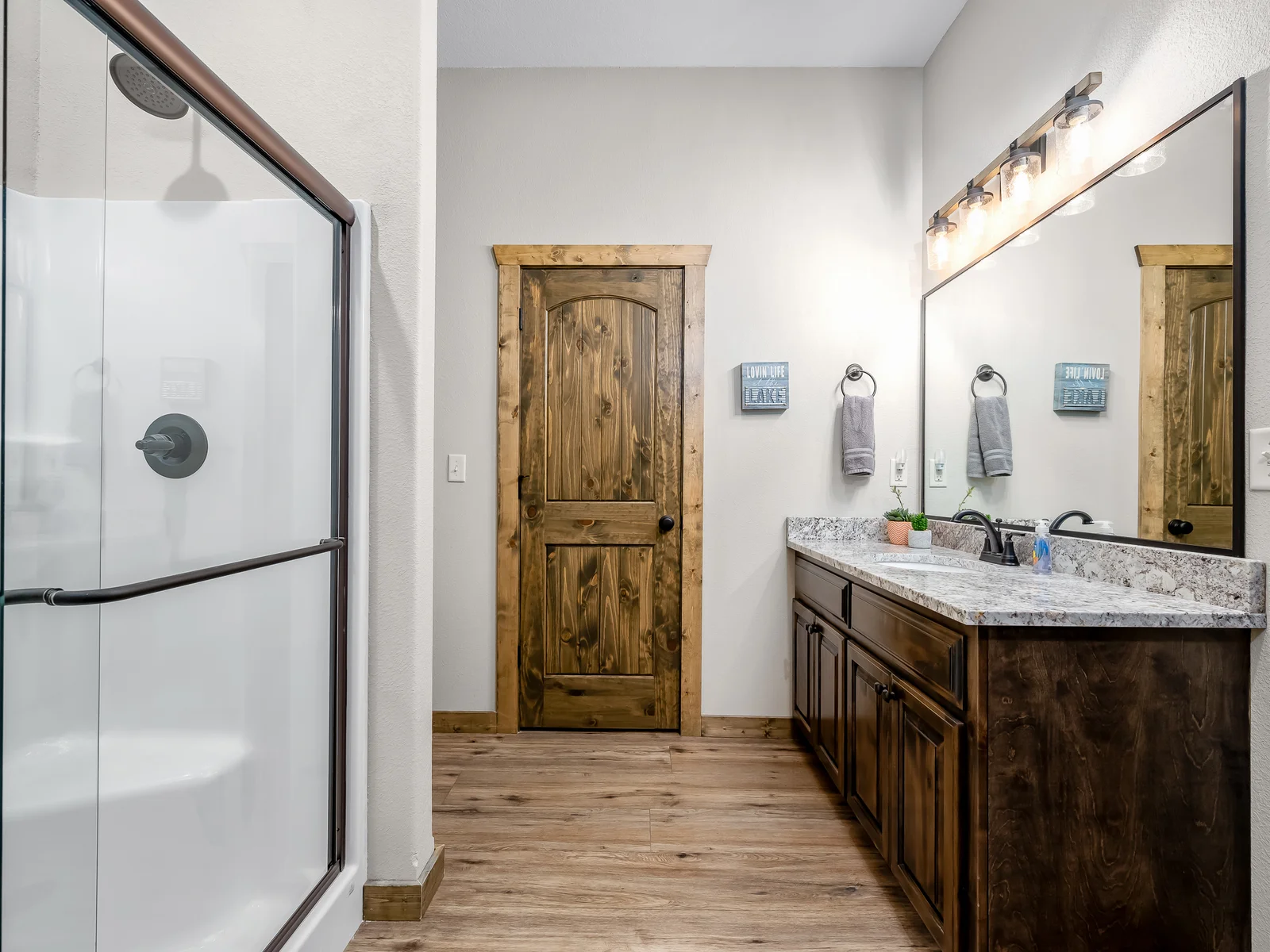Lower level bunk room attached bath