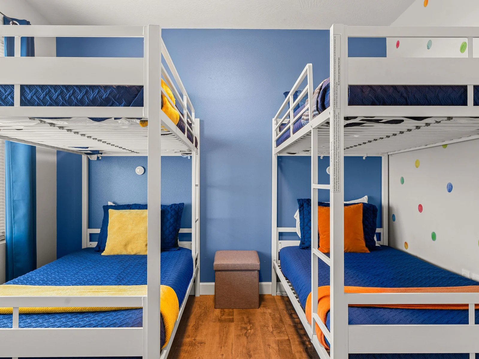 Watch the kids claim bunk beds before the suitcases are even unpacked — themed bunk room, brand new bunks, books, and toys for the kids!