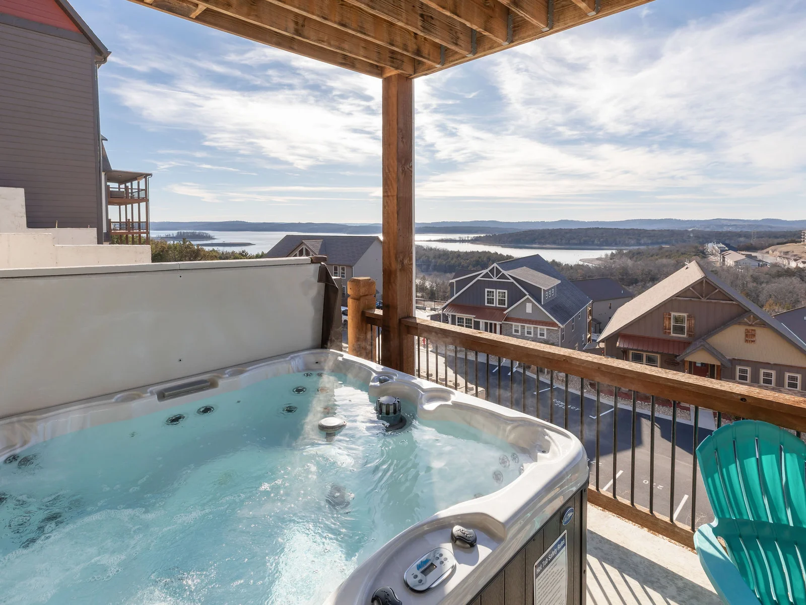 Soak in the hot tub with a view!