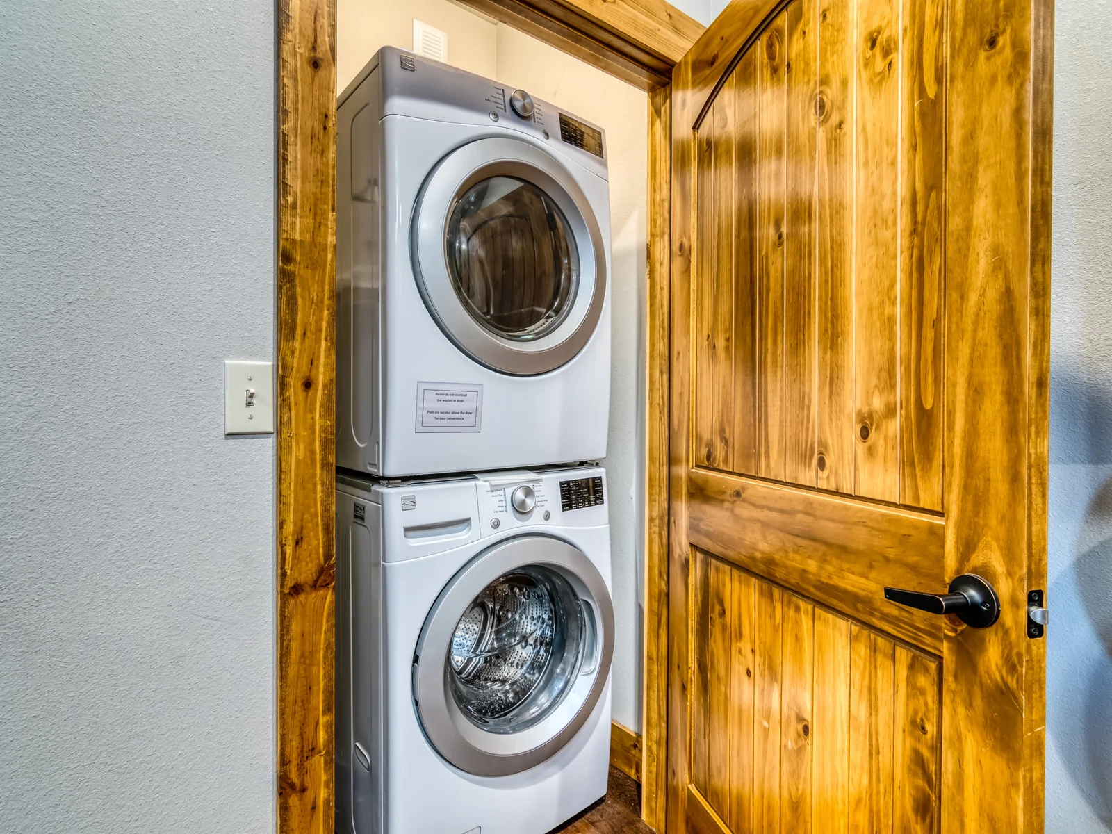 Two sets of washers and dryers so everyone can take home clean laundry! We even include the soap!