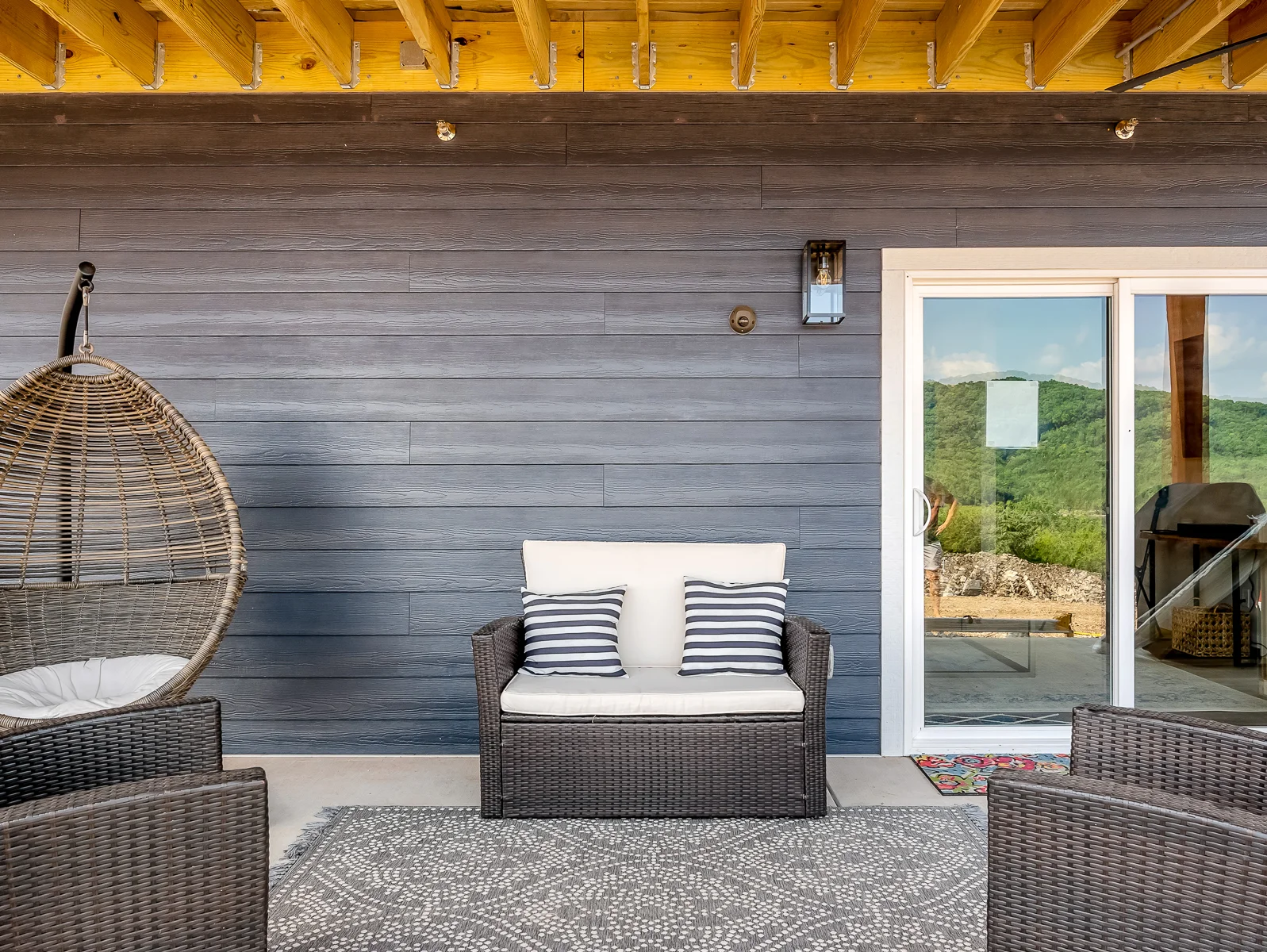 Lower patio seating by the hot tub