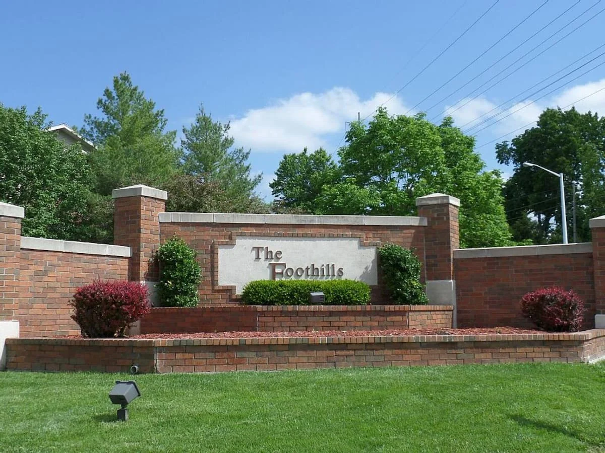 Entrance to The Foothills at Thousand Hills, your Branson home base.