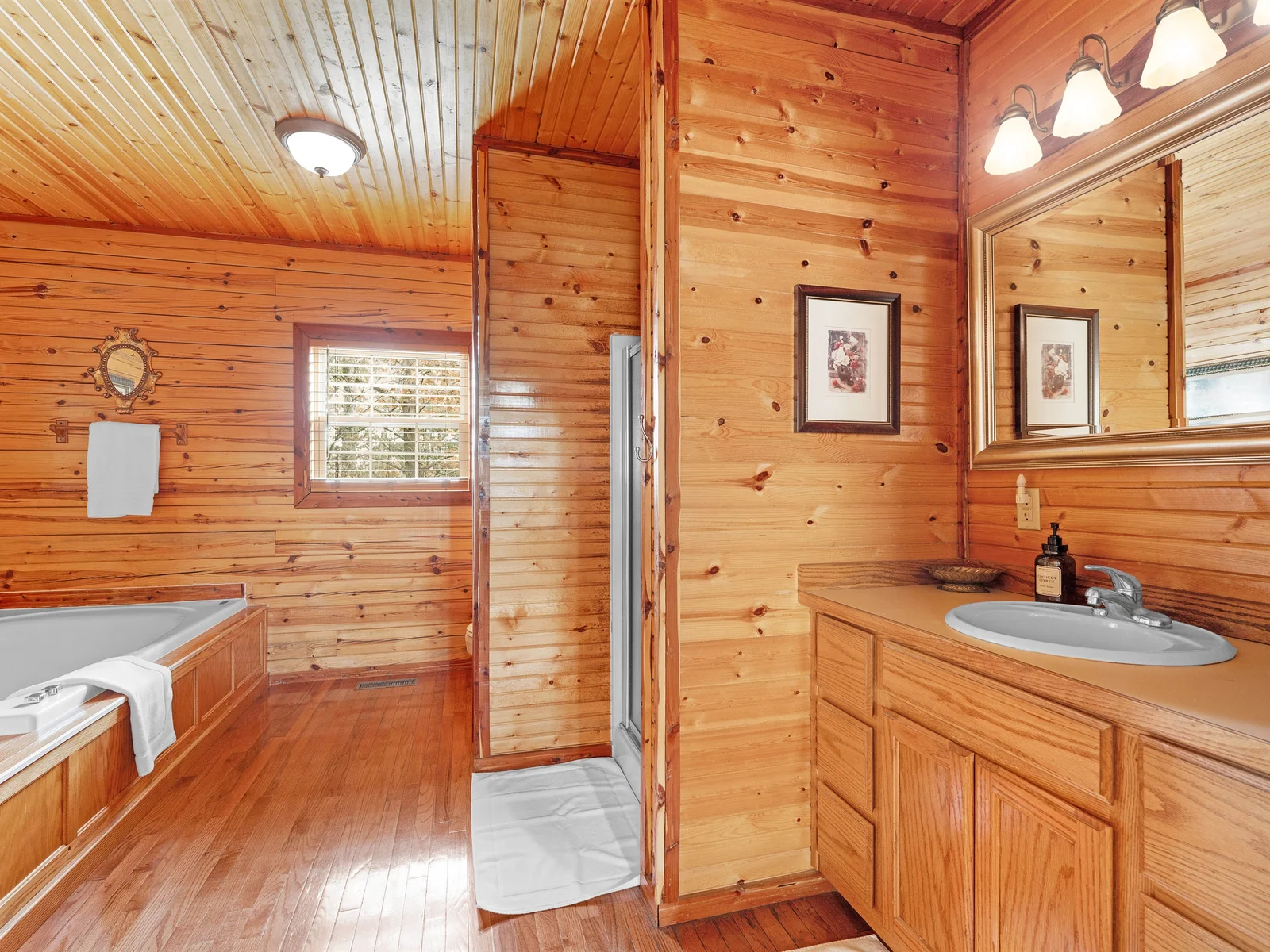 Your romantic retreat includes a spa-style bathroom escape