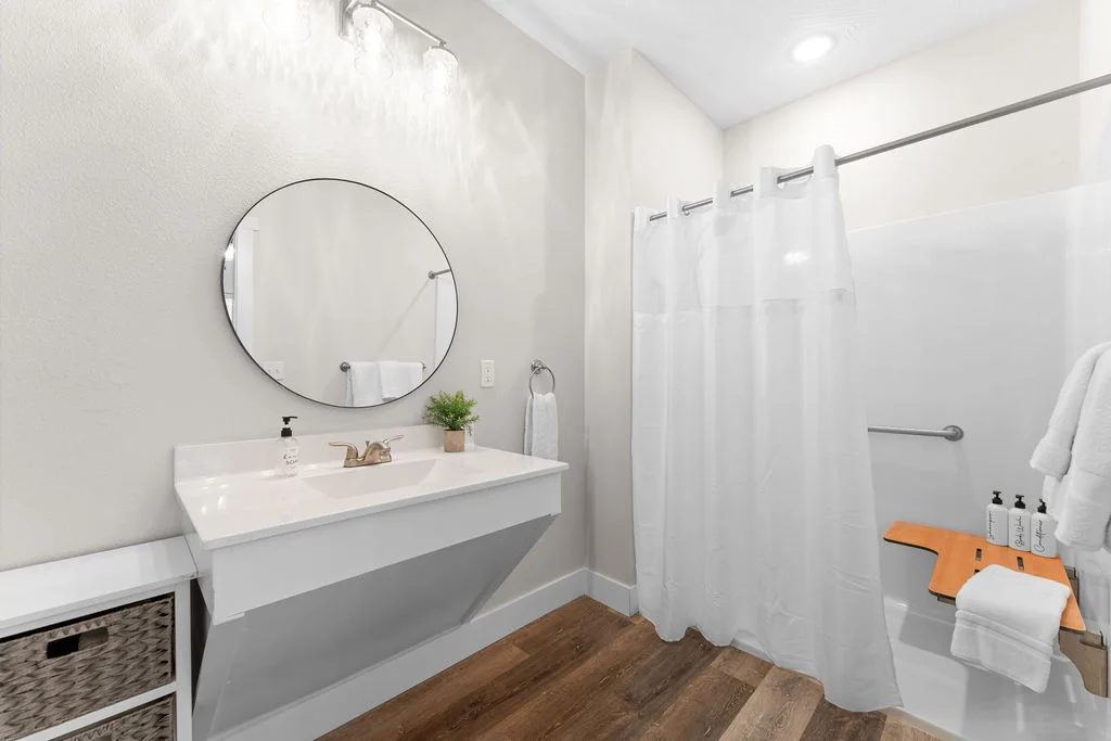 Handicap accessible bathroom on the main level