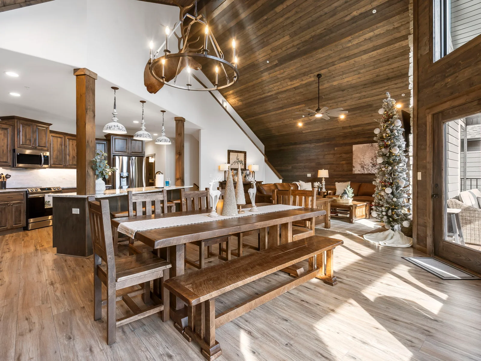 Seating for the family around the dinner table