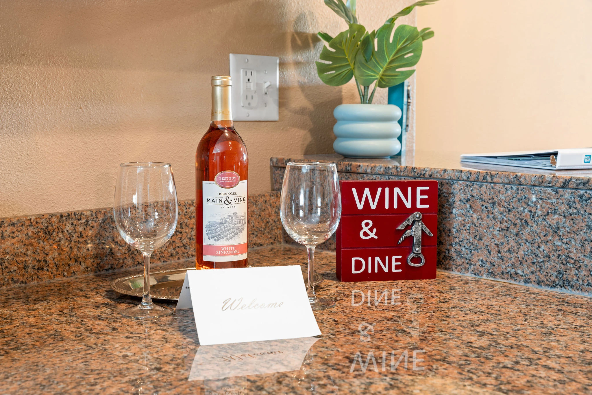 Enjoy a bottle of wine as a thank you to our guests