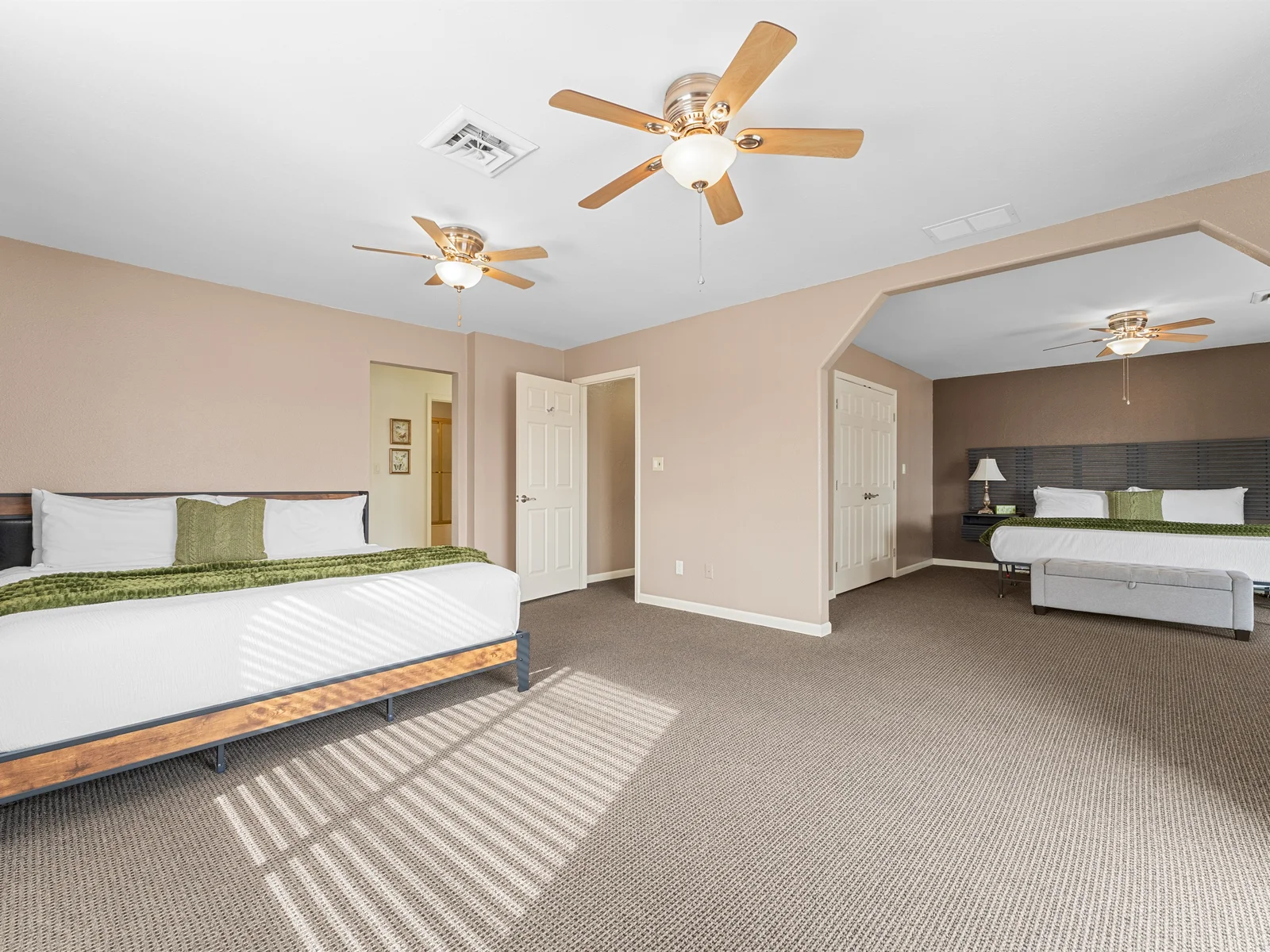 A spacious bedroom retreat that’s perfect for spreading out, unwinding, and truly resting.