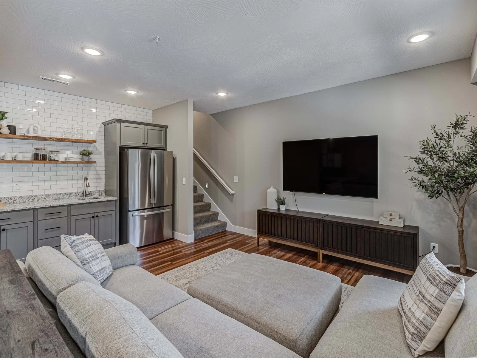 Extra fridge in the lower living space