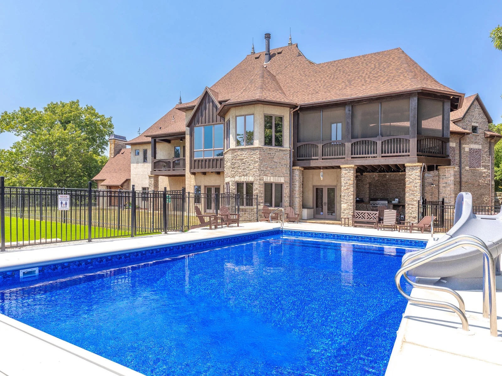 Kids will love the slide at the pool!