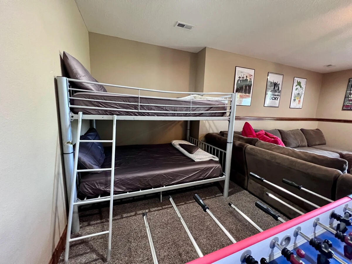 Full size bunk beds-linens provided